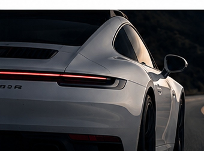 Premium sports car on a winding road